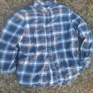 Vans Green and White Plaid Button Down Shirt